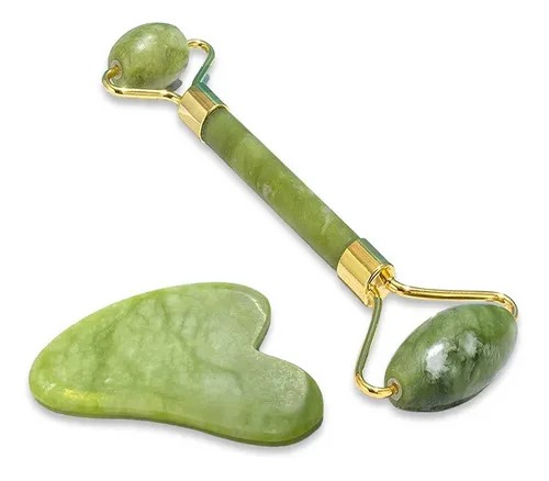 Miniatura 2 de Rodillo Facial De Jade + Piedra Gua sha